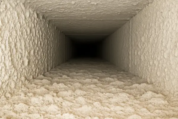 an AC duct very dirty on the inside from Round Rock Air Conditioning Repair in Round Rock, TX - AC Installation